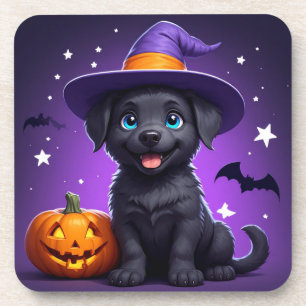 Cute Heksenhoed Puppy Halloween 🐶 Bier Onderzetter