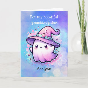 Cute Heksenhoofddeksel Geest Halloween Kleindochte Kaart