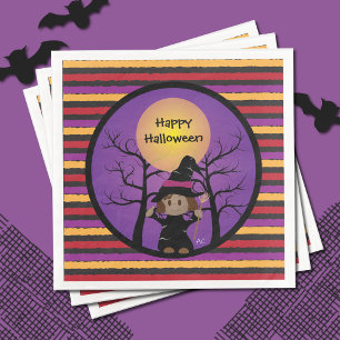 Cute Heksenkinderen Halloween Feest Papieren Serve Servet