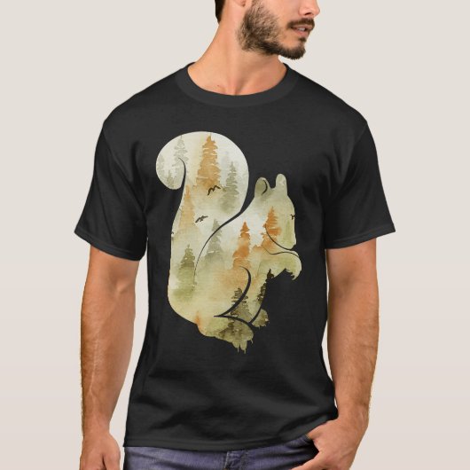 Cute Hello Fall Squirrel Autumn  Animal Leaf T-shirt (Voorkant)