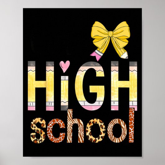 Cute Hello High School Animal Print Teacher Back T (Voorkant)