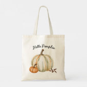 Cute Hello Pumpkin Spice Cosy Fall Tote Bag (Achterkant)