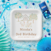 Cute Hens Farm Barn Birthday Party Papieren Bordje (Feest)