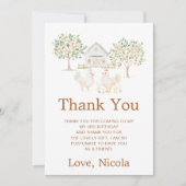 Cute Hens Farm Barn Verjaardagsfeestje Bedankkaart (Voorkant)