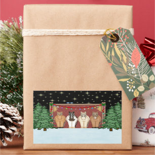 Cute Herd of Horses kerstavond Rechthoekige Sticker