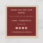 Cute Herfst Acorn Herfst Autumn Thanksgiving Harte Vierkante Visitekaartje (Achterkant)