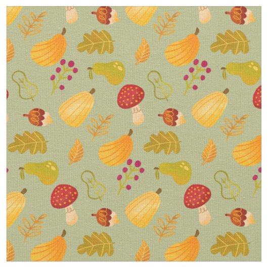 Cute Herfst Autumn Pattern Stof (Close Up)
