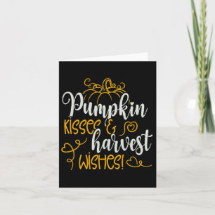 Cute Herfst Autumn Pumpkin Kisses and Harvest Wish Kaart