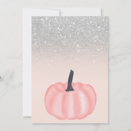 Cute herfst blush zilverpompoen 1 verjaardag kaart (Achterkant)