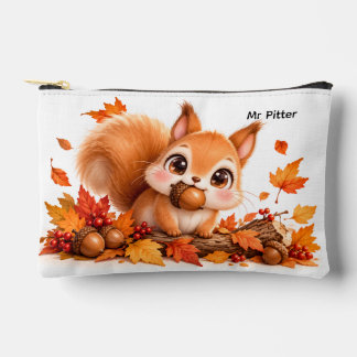 Cute Herfst Eekhoorn Make-uptas Bewerkbaar Etui