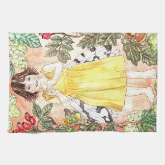 Cute Herfst Elf Keukenhanddoek
