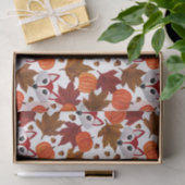 Cute Herfst Fox Pumpkin Acorn Maple Leaf Waterverf Tissuepapier (Geschenk)
