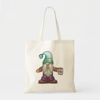 Cute Herfst Gnome met koffie Mok Tote Bag