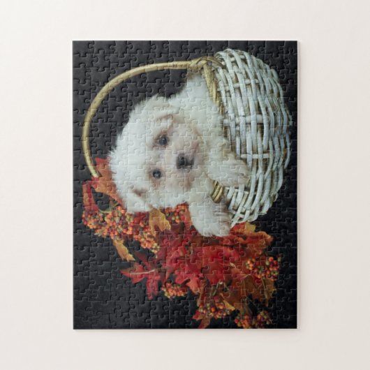 Cute Herfst Puppy Legpuzzel (Verticaal)