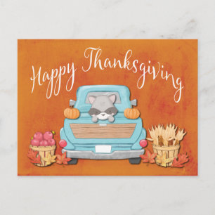 Cute Herfst  Truck Happy Thanksgiving Briefkaart