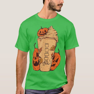Cute Herfst Vibes Coffee Pumpkin Spice Latte Drink T-shirt