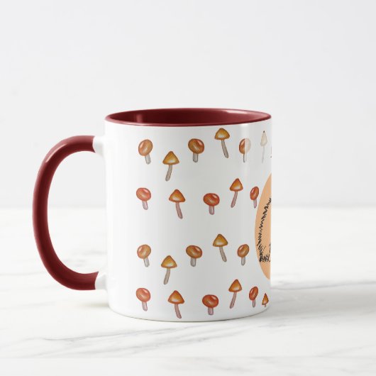 Cute Hérisson Nom personnalisé Mug (Gauche)