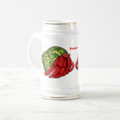 Cute hermit crab cartoon illustration bierpul (Voorkant links)