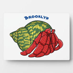 Cute hermit crab cartoon illustration fotoplaat