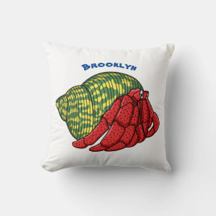 Cute hermit crab cartoon illustration kussen
