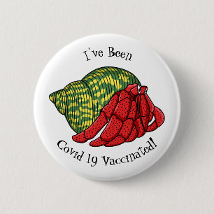 Cute hermit crab cartoon illustration ronde button 5,7 cm