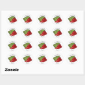 Cute hermit crab cartoon illustration ronde sticker (Vel)