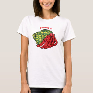 Cute hermit crab cartoon illustration t-shirt