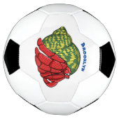 Cute hermit crab cartoon illustration voetbal (Gedraaid)