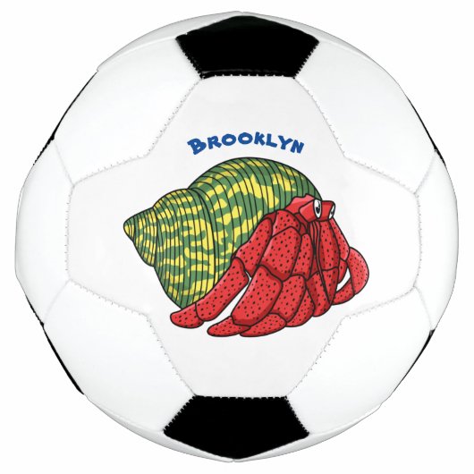 Cute hermit crab cartoon illustration voetbal (Voorkant)