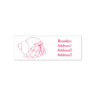 Cute hermit crab cartoon illustration  zelfinktende stempel