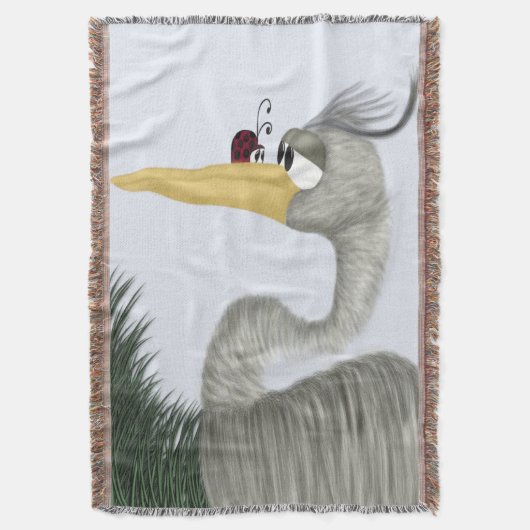 Cute Heron en Ladybug Deken (Voorkant Verticaal)