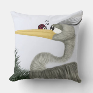 Cute Heron en Ladybug Kussen