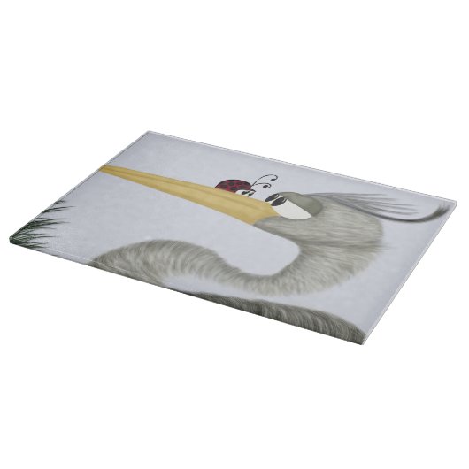 Cute Heron en Ladybug Snijplank (Hoek)