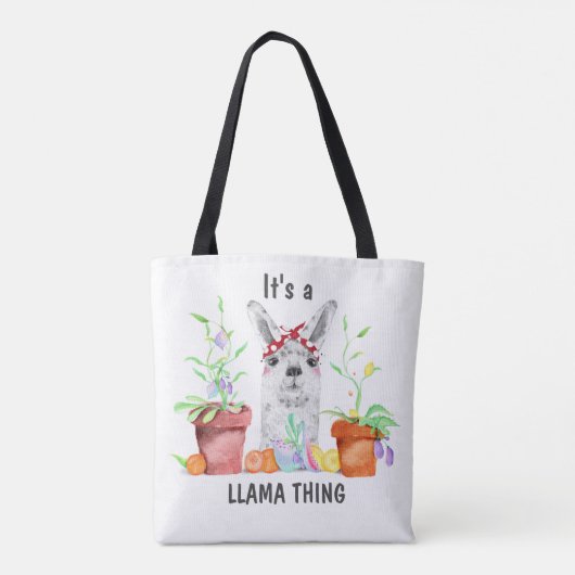 Cute Het is een Llama-ding Draagtas (Achterkant)