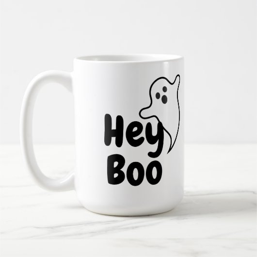 Cute Hey Boo Drôle Fantôme Halloween Café Mug (Gauche)