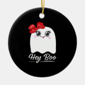 Cute Hey Boo Halloween Design Keramisch Ornament (Voorkant)