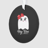 Cute Hey Boo Halloween Design Ornament (voorkant)