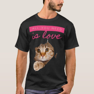Cute Hidden Kitten Love Message T-shirt