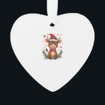 Cute Highland Cow Lover Santa Hat Western Christma<br><div class="desc">Cute Highland Cow Lover Santa Hat Western Christmas Pajamas Long Sleeve T-Shirt (3)</div>