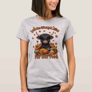 Cute Highland Cow Thanksgiving Feast Tee T-shirt
