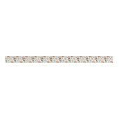 Cute Highland Cows & Pink Flowers Pattern Floral Grosgrain Lint (Voorkant)