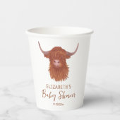 Cute Highland Koe Baby shower Papieren Bekers (Voorkant)