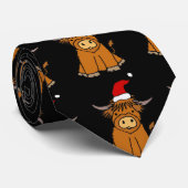 Cute Highland Koe in Santa hat Kerstmis Stropdas (Opgerold)