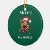 Cute Highland Koe Kerstmis Keramisch Ornament (Links)