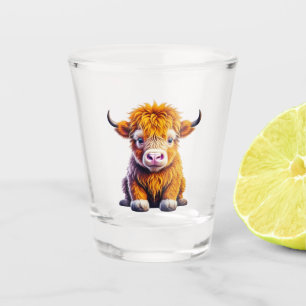 Cute Highland Koe Shot Glas