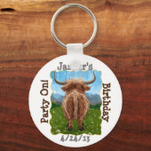 Cute Highland Koe Sleutelhanger (Voorkant)