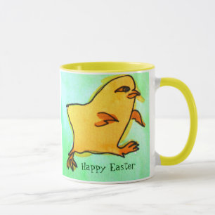 Cute hip Easter chick retro illustratie Mok