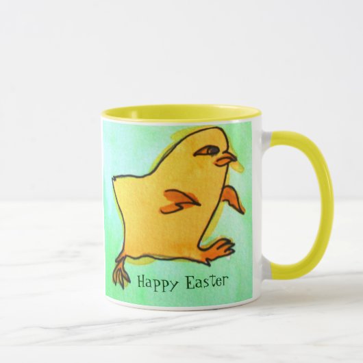 Cute hip Easter chick retro illustratie Mok (Rechts)