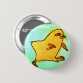 Cute hip Easter chick retro illustratie Ronde Button 5,7 Cm (Voorkant /achterkant)