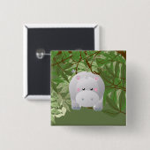 Cute Hipo Oerwoud Animals Party Button (Voorkant /achterkant)